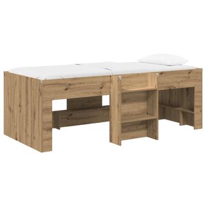 vidaXL Kids'High Bed Frame Artisan Oak 80 x 200 cm Engineered Wood