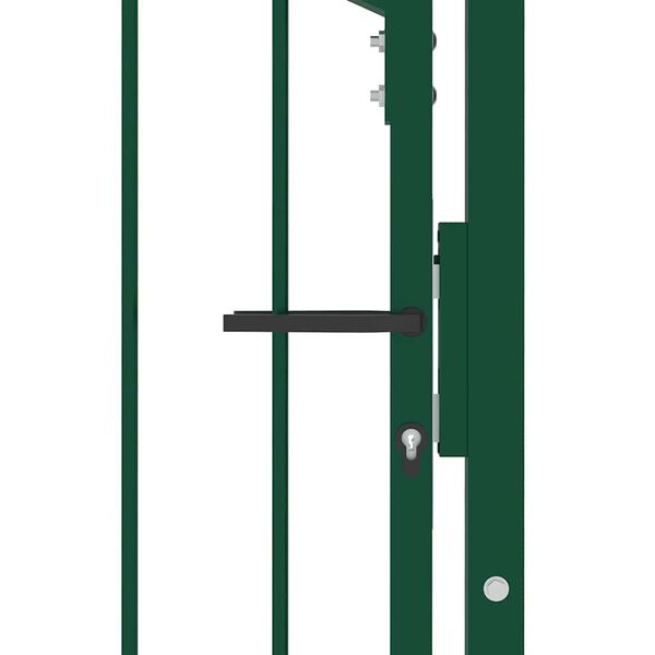 vidaXL Fence Gate Emmen with Spikes Steel 104x117 cm Green