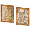 vidaXL Hand-Carved Wall Panels 2 pcs Solid Mango Wood 40x40x1.5 cm
