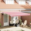 vidaXL Retractable Awning Red and white 400 x 300 cm Polyester