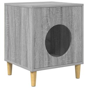 vidaXL Cat House Grey Sonoma 42.5 x 40 x 53 cm Engineered Wood