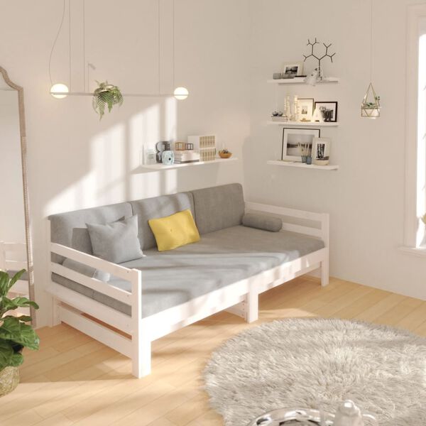 vidaXL Pull-out Day Bed without Mattress White 2x(90x190)cm