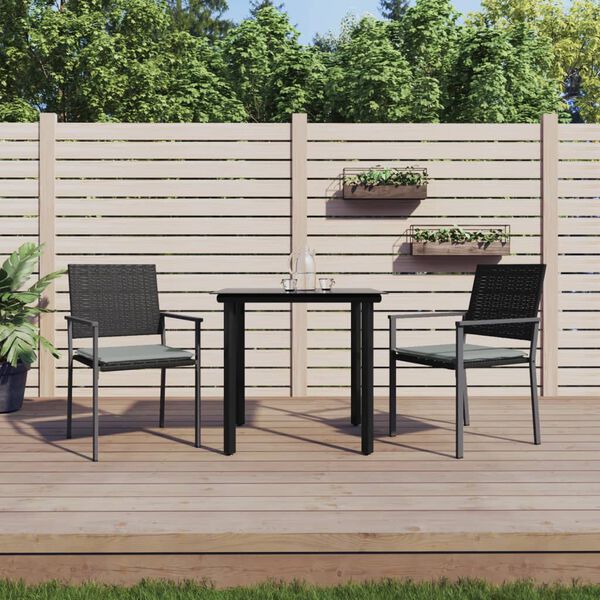 vidaXL 7 Piece Garden Dining Set Poly Rattan and Steel