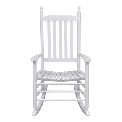 vidaXL Rocking Chair with Curved Seat White Wood