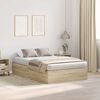 vidaXL Storage Bed Frame Sonoma Oak 120 x 200 cm Engineered Wood