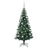 vidaXL Artificial Pre-lit Christmas Tree Green 150 cm PVC and Metal