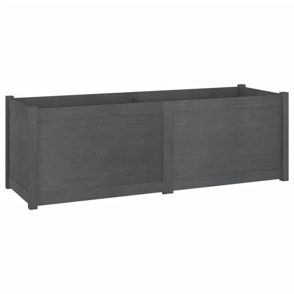 vidaXL Garden Planter Grey 150x50x50 cm Solid Pinewood