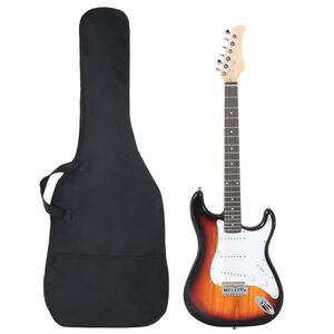 vidaXL Electric Guitar for Beginner with Bag Brown and White 4/4 39"