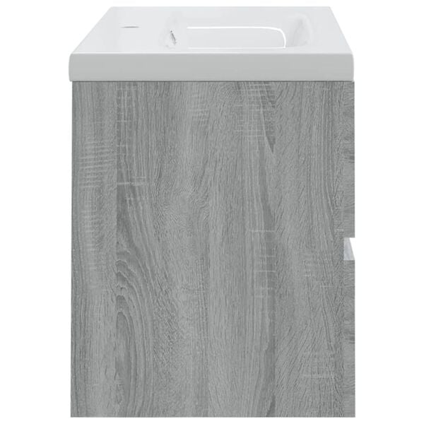 vidaXL Sink Cabinet with Built-in Basin Grey Sonoma Engineered Wood