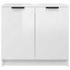 vidaXL Bathroom Cabinet High Gloss White 64.5x33.5x59cm Engineered Wood