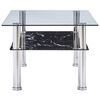 vidaXL Coffee Table with Marble Look Black 100x60x42cm Tempered Glass