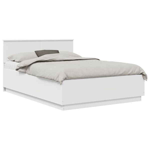 vidaXL Bed Frame with Headboard White 160 x 200 cm Engineered Wood