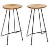 vidaXL Bar Stool | Natural wood and black | Fine sanded teak hardwood and iron