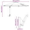 vidaXL Garden Parasol Manual Terracotta 248 x 248 x 148 cm
