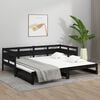 vidaXL Pull-out Day Bed without Mattress Black 2x(80x200) cm
