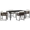 vidaXL Garden Dining Set 5 pcs Brown Poly Rattan