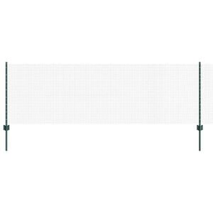 vidaXL Welded Wire Fence with Posts 50 x 0.8 m PVC-Coated Steel Green