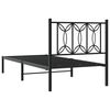 vidaXL Metal Bed Frame without Mattress with Headboard Black 90x200cm