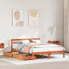 vidaXL Bed Frame without Mattress Wax Brown 150x200 cm King Size Solid Wood Pine