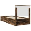 vidaXL Bed Frame with Headboard Smoked Oak 90 x 200 cm Engineered Wood