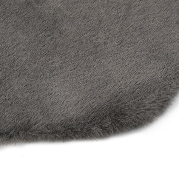 vidaXL Rug 65x95 cm Faux Rabbit Pelt Dark Grey