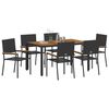 vidaXL Garden Dining Set 7 pcs Black Poly Rattan