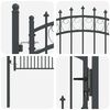 vidaXL Fence Gate with Spikes Grey 100 x 100 cm Powder-coated steel