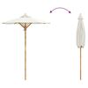 vidaXL Garden Parasol Cream White &Oslash; 150 x 210 cm Bamboo