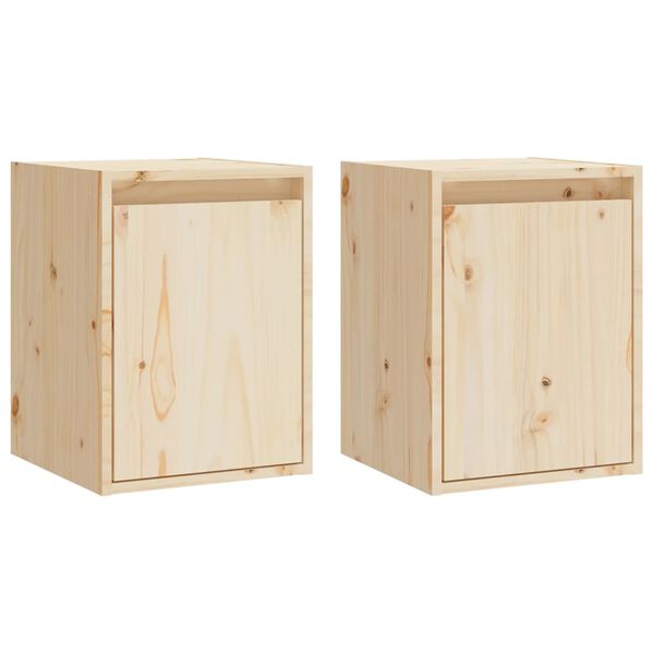 vidaXL Wall Cabinets 2 pcs 30x30x40 cm Solid Wood Pine