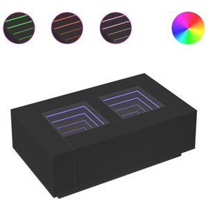 vidaXL Coffee Table with Infinity LED Black 116x69x40 cm