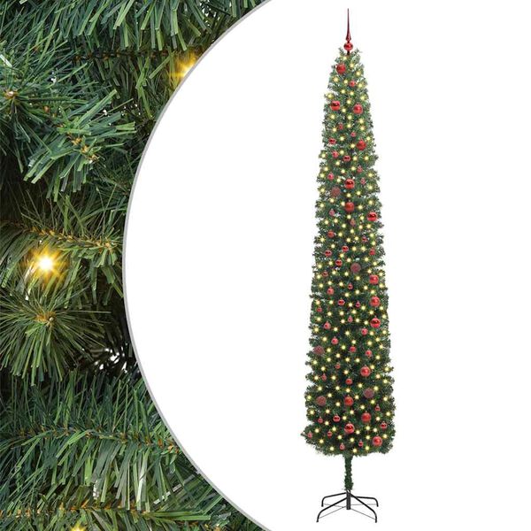 vidaXL Artificial Christmas Tree with 300 LEDs with Stand Green 300 cm