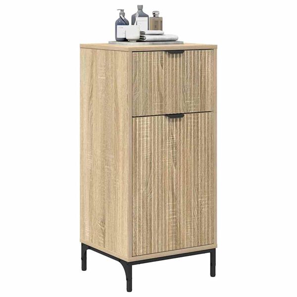 vidaXL Bathroom Cabinet with Drawer Sonoma Oak 39.5 x 36 x 88 cm