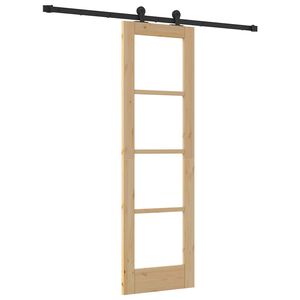 vidaXL Sliding Door ORKDAL Natural and Black 61 x 198.5 cm