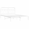 vidaXL Metal Bed Frame without Mattress with Headboard White 150x200cm
