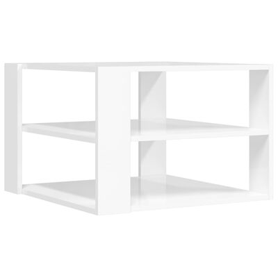 vidaXL Coffee Table High Gloss White 59.5x59.5x40 cm Engineered Wood