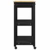 vidaXL Kitchen Trolley Plain Black 88.5 x 40 x 84 cm