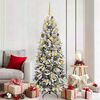 vidaXL Artificial Christmas Tree with 300 LEDs with Stand White 180 cm