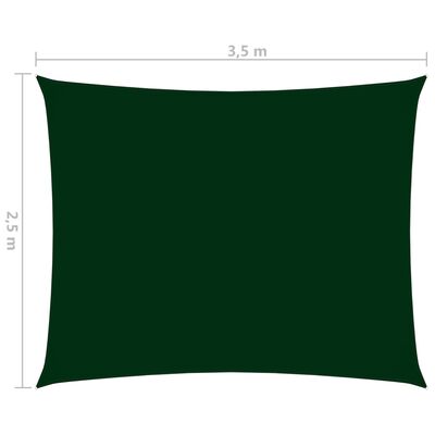 vidaXL Sunshade Sail Oxford Fabric Rectangular 2.5x3.5 m Dark Green