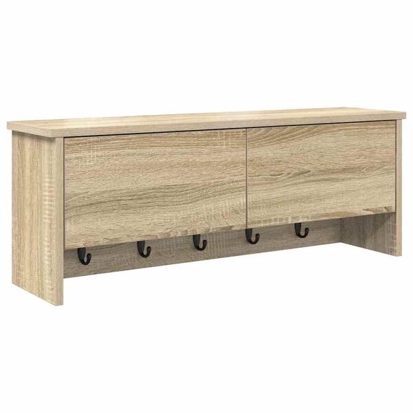 vidaXL Wall-Mounted Coat Rack with Shelf Sonoma Oak 80 x 20 x 30 cm