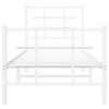 vidaXL Metal Bed Frame without Mattress with Footboard White 80x200cm