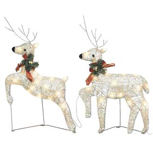 vidaXL Christmas Reindeers 2 pcs Gold 40 LEDs