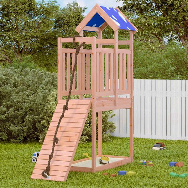 vidaXL Play Tower Brown 52.5 x 110.5 x 215 cm Solid Douglas Wood