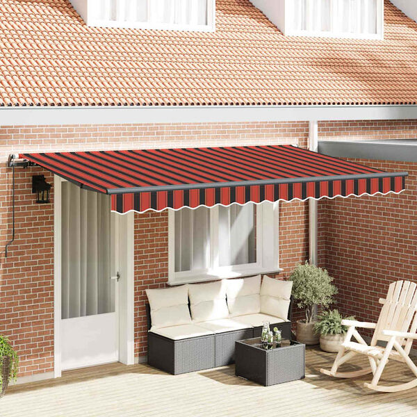 vidaXL Retractable Awning Manual Orange 350 x 200 cm Fabric