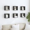 vidaXL Wall Cube Shelves 6 pcs Grey 22x15x22 cm