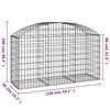vidaXL Arched Gabion Basket 150x50x80/100 cm Galvanised Iron