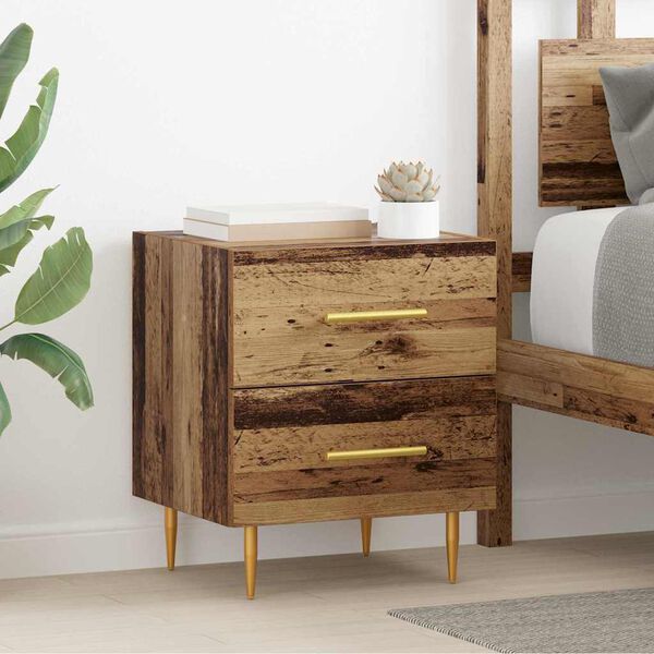 vidaXL Bedside Cabinet Old Wood 40 x 35 x 47.5 cm Engineered Wood
