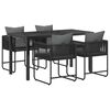 vidaXL Garden Dining Set 5 pcs Black and Anthracite Poly Rattan