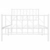 vidaXL Metal Bed Frame without Mattress with Footboard&nbsp;White 100x190cm