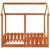vidaXL Kids' House Bed Frame Wax Brown 70x140 cm Solid Wood Pine