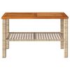 vidaXL Garden Table Beige 70x38x42 cm Poly Rattan Acacia Wood